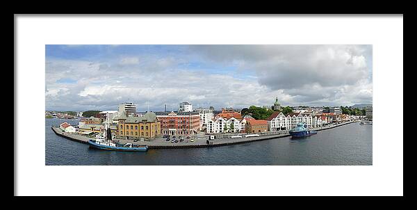 Stavanger Framed Print featuring the photograph Stavanger Harbour Panorama by Terence Davis