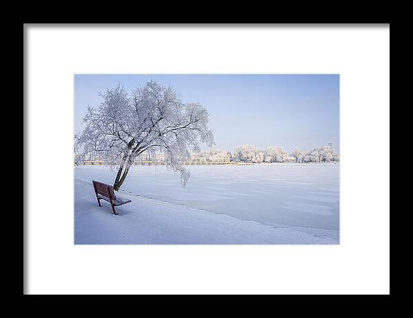 Winter Framed Print featuring the photograph Stay a While by Sandra Parlow