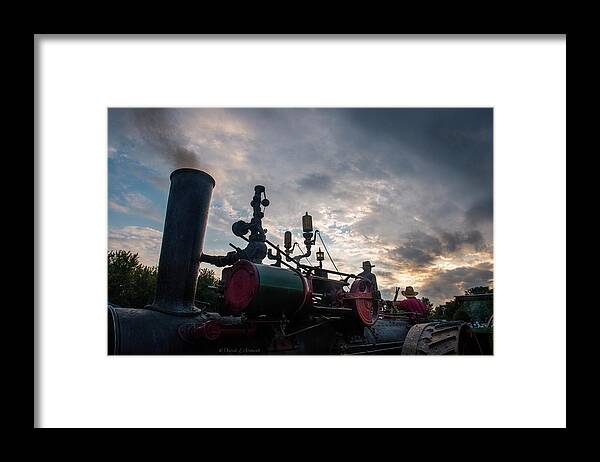Steam Engine Framed Print featuring the photograph Steam Engine at Nightfall by David Arment