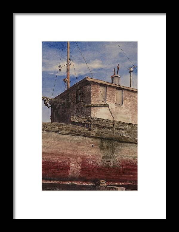 Port Townsend Framed Print featuring the painting Steinbecks Boat by Jimmy Magouirk