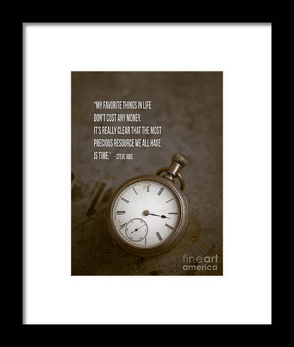 Steve Framed Print featuring the photograph Steve Jobs Time Quote by Edward Fielding