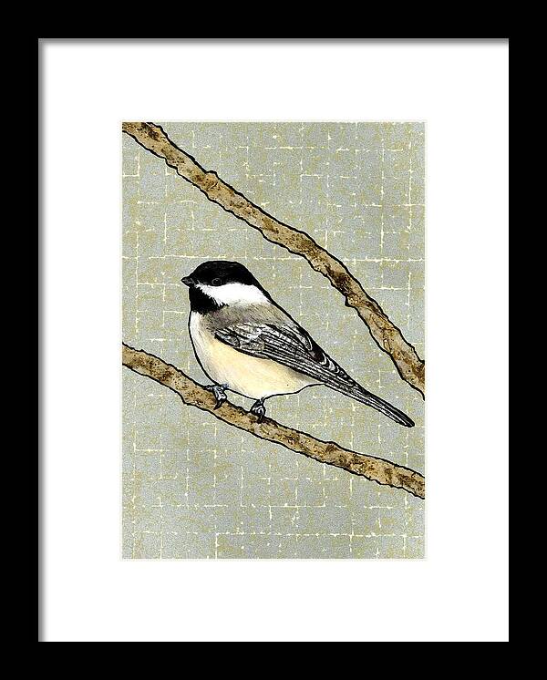 Chickadee Framed Print featuring the painting Steven by Jacqueline Bevan