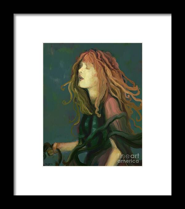 Stevie Framed Print featuring the painting Stevie Nicks by Carrie Joy Byrnes