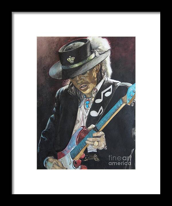 Stevie Ray Vaughan Framed Print featuring the painting Stevie Ray Vaughan by Lance Gebhardt