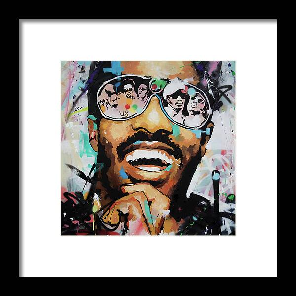 Tevie Wonder Framed Print featuring the painting Stevie Wonder Portrait by Richard Day