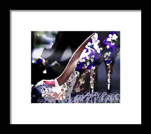 Stiletto Framed Print featuring the digital art Stiletto by Barb Pearson