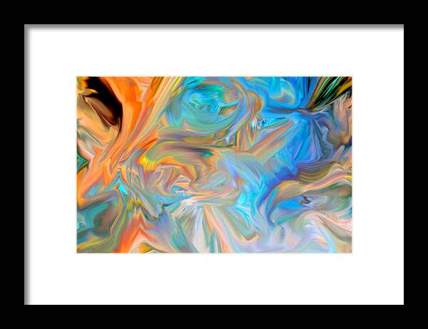 Original Modern Art Abstract Contemporary Vivid Colors Framed Print featuring the digital art Still Depth 2 by Phillip Mossbarger