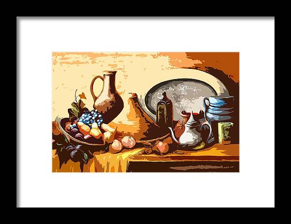 Still Life Framed Print featuring the painting Still Life In Morocco by Patricia Rachidi
