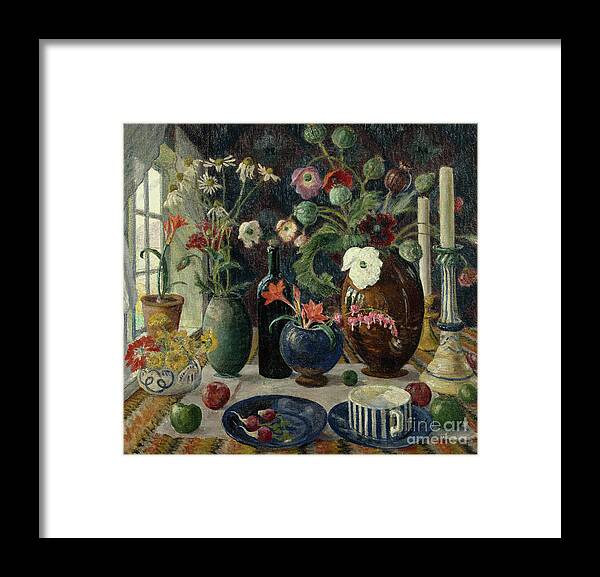 Nikolai Astrup Framed Print featuring the painting Still life by O Vaering