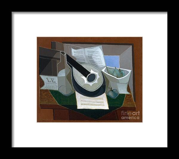 Still Life With A Guitar 1925 Juan Gris (spanish (worked In France) Framed Print featuring the painting Still Life with a Guitar by MotionAge Designs