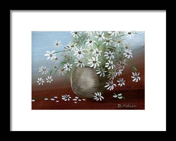 Flowers Framed Print featuring the painting Still Life With Daisies by Denise F Fulmer