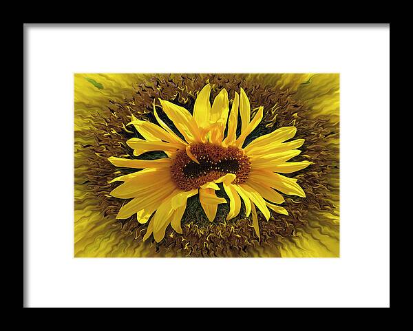 Desert Forest And Garden Framed Print featuring the digital art Still Life With Sunflower by Becky Titus
