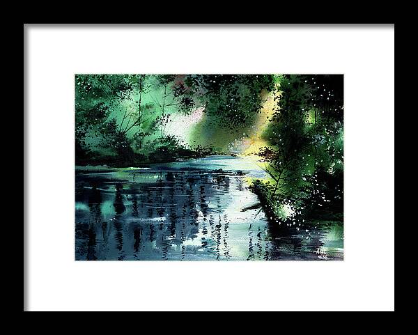 Nature Framed Print featuring the painting Stillness Speaks 2 by Anil Nene