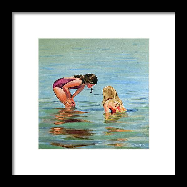 Sisters Framed Print featuring the painting Stillness by Trina Teele