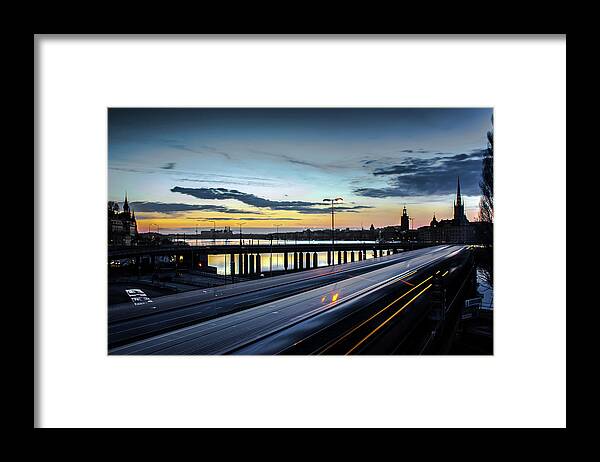 Slussen Framed Print featuring the photograph Stockholm Night - Slussen by Nicklas Gustafsson
