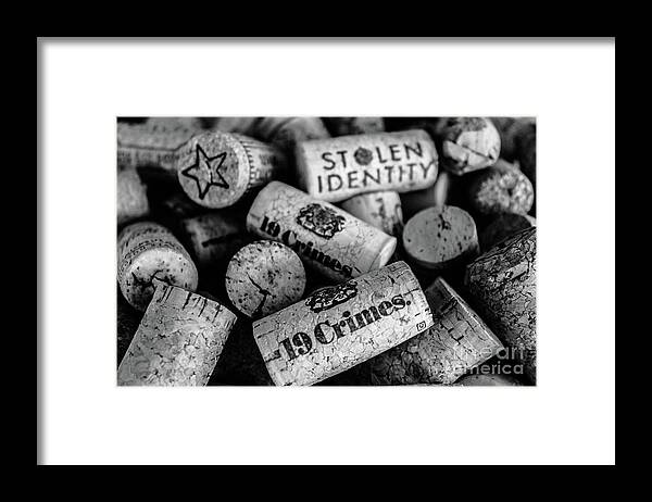 Corks Framed Print featuring the photograph Stolen Crimes - Corks by Colleen Kammerer