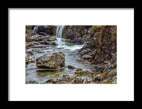 Stone And Waterfall Framed Print featuring the photograph Stone and waterfall #h5 by Leif Sohlman