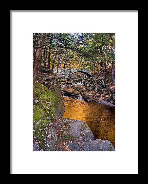 New Hampshire Framed Print featuring the photograph Stone Bridge - Hillsborough, NH by Gordon Ripley