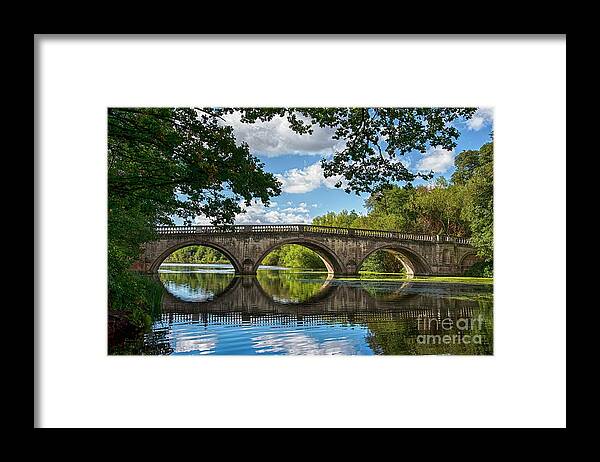 Blue Framed Print featuring the photograph Stone Bridge Over The River 590 by Ricardos Creations