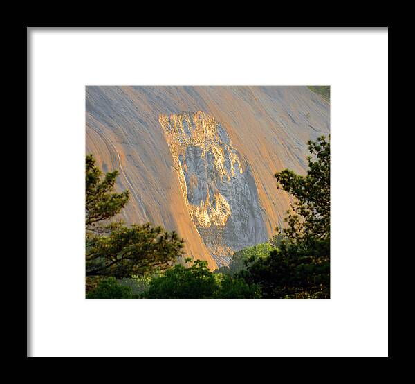 Confederate Carving Stone Mountain Georgia Framed Print featuring the photograph Stone Mountain carving by David Lee Thompson