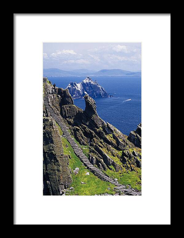 Coastal Framed Print featuring the photograph Stone Stairway, Skellig Michael by Gareth McCormack