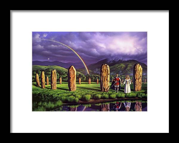 England Framed Print featuring the painting Stones of Years by Jerry LoFaro