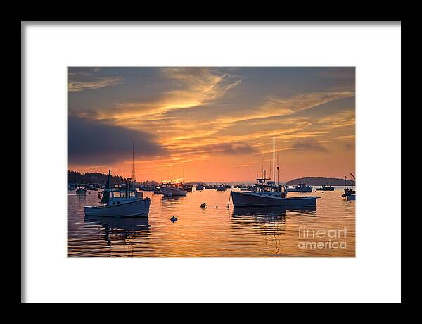 August Framed Print featuring the photograph Stonington Sunrise by Susan Cole Kelly
