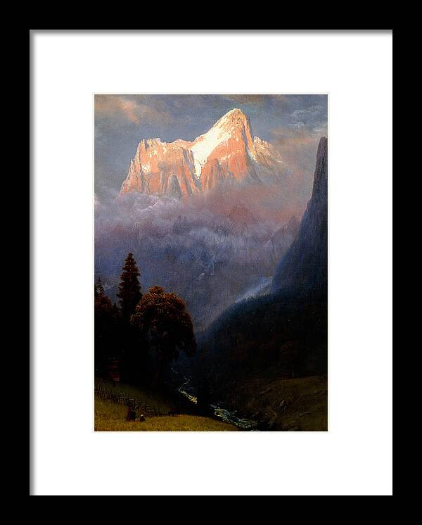 Mountain Framed Print featuring the painting Storm Among the Alps by Albert Bierstadt