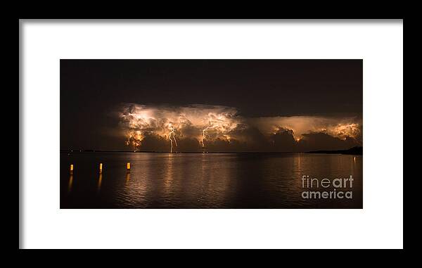 Lightning Framed Print featuring the photograph Storm Before Dawn by Quinn Sedam