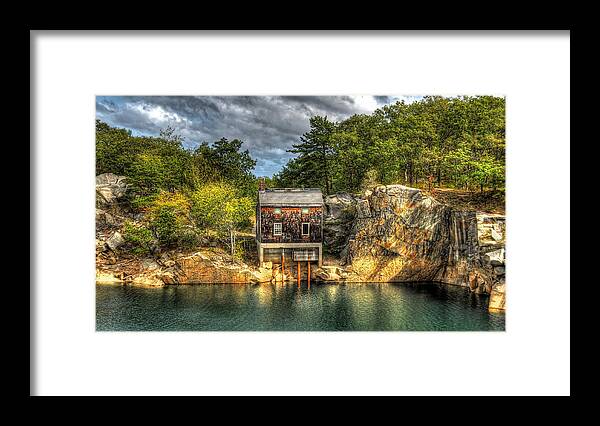 Quarry Framed Print featuring the photograph Storm Clouds Cross The Quarry At High Noon by Liz Mackney