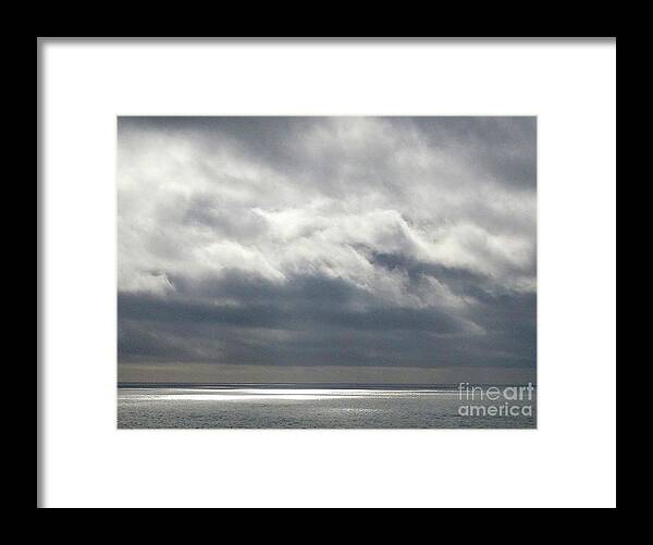 Ocean Framed Print featuring the photograph Storm Clouds on the Horizon by Joyce Creswell
