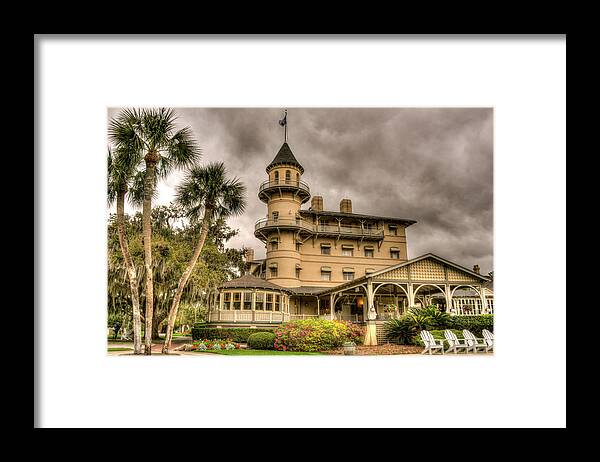 Jekyll Framed Print featuring the photograph Storm Clouds Over Jekyll Island Club Hotel by Douglas Barnett