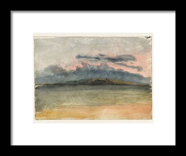 Joseph Mallord William Turner 1775�1851  Storm Clouds Sunset With A Pink Sky Framed Print featuring the painting Storm Clouds Sunset with a Pink Sky by Joseph Mallord