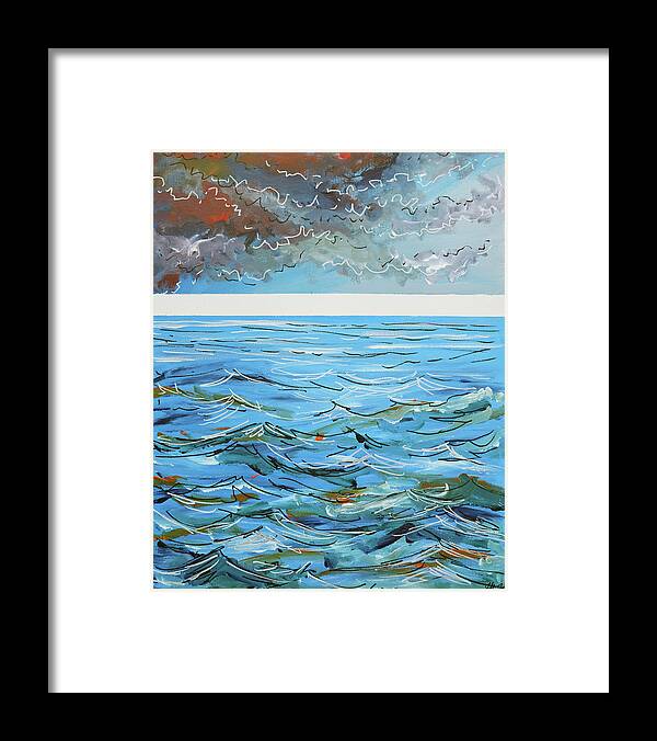 Storm Framed Print featuring the painting Storm by Laura Hol