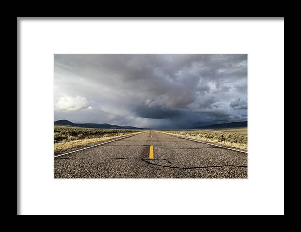 Usa Framed Print featuring the photograph Storm on a Utah road by Alberto Zanoni
