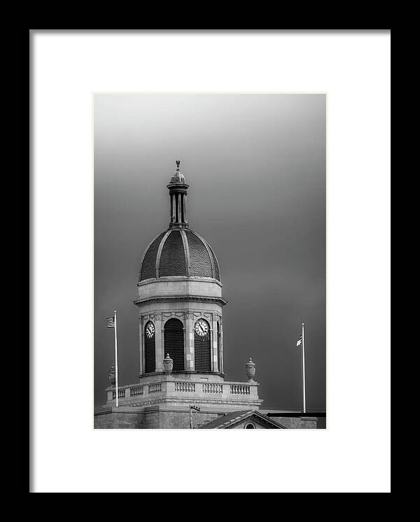 Clouds Framed Print featuring the photograph Storm Over Dome In Black and White by Greg and Chrystal Mimbs
