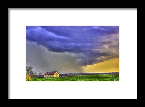 Landscape Framed Print featuring the photograph Storm Over River by Sam Davis Johnson