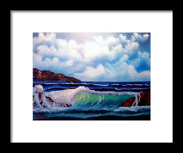 Seascape Framed Print featuring the painting Storm Swell by Dina Sierra