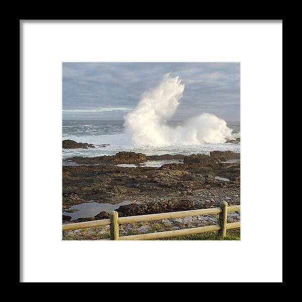 Stormsrivermouth Framed Print featuring the photograph #stormsrivermouth Waves At High Tide by Krish Chetty