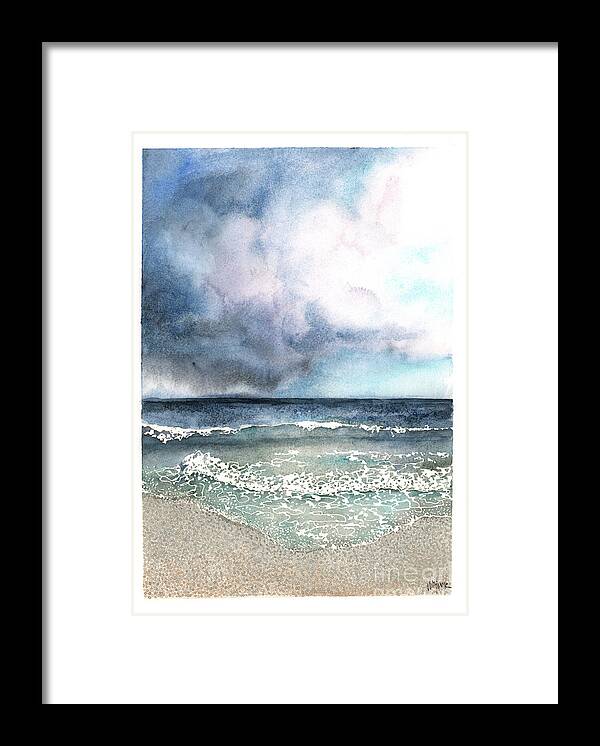 Storm Framed Print featuring the painting Stormy Day by Hilda Wagner