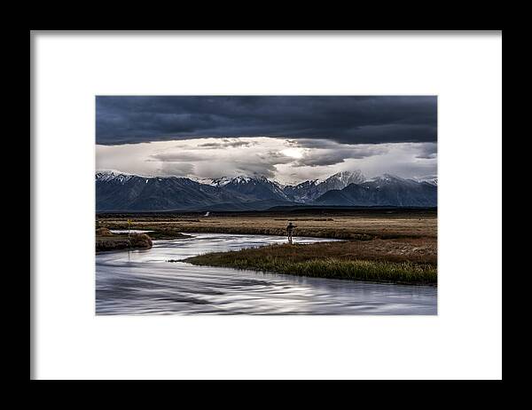 River Framed Print featuring the photograph Stormy Day of Fishing by Cat Connor