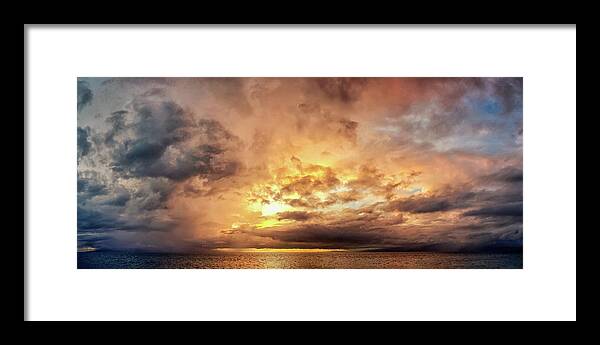 Sunset Framed Print featuring the photograph Stormy Ka'anapali Sunset by Christopher Johnson
