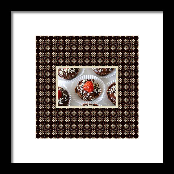 Food Framed Print featuring the photograph Strawberry and Dark Chocolate Mousse Dessert by Shelley Neff