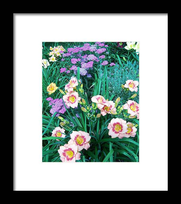 Nature Framed Print featuring the photograph Strawberry Candy and Yarrow by Sandy Collier