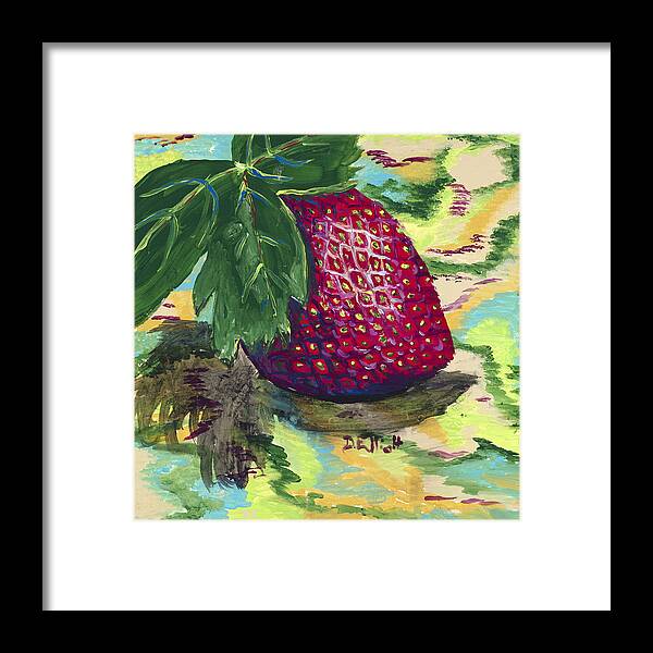 Strawberry Framed Print featuring the painting Strawberry by Davis Elliott