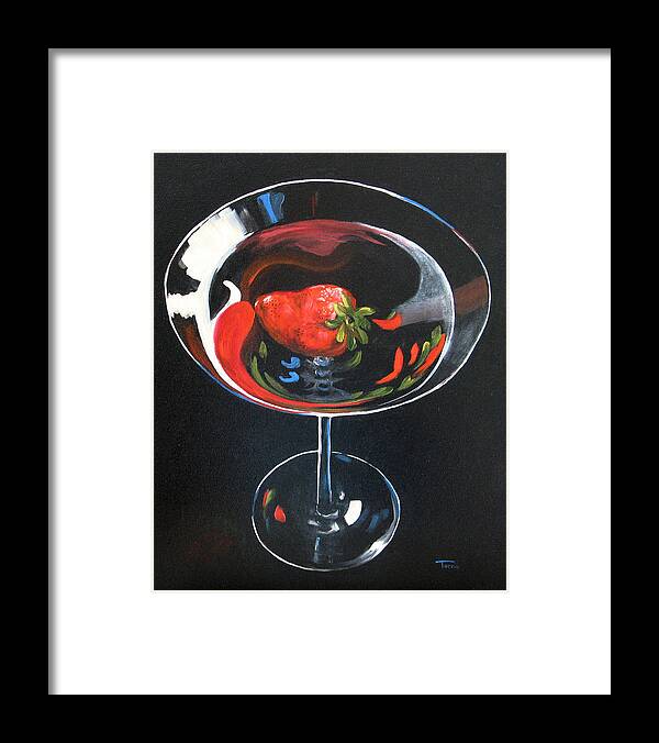 Bar Art Framed Print featuring the painting Strawberry Martini by Torrie Smiley