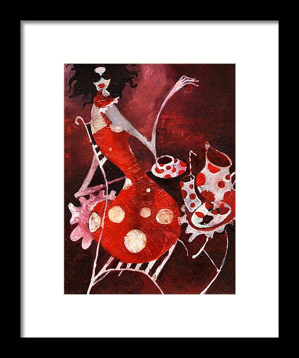 Shake Framed Print featuring the painting Strawberry shake by Maya Manolova