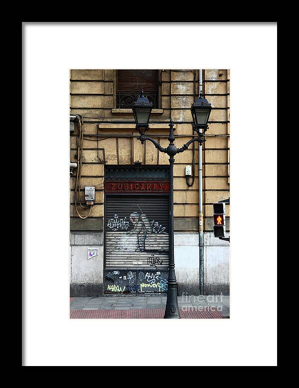 Street Art Framed Print featuring the photograph Street Art in Bilbao Spain by James Brunker