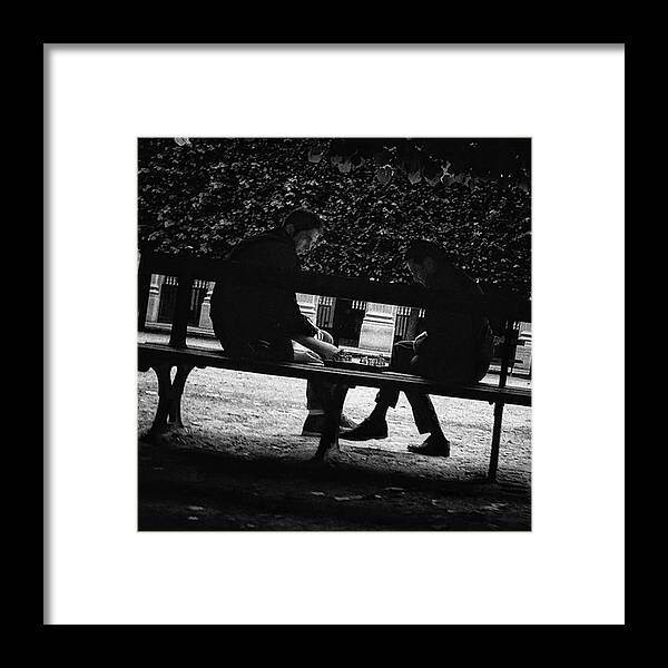 Streetmagazine Framed Print featuring the photograph Street Chess
#chess #game #bench #park by Rafa Rivas