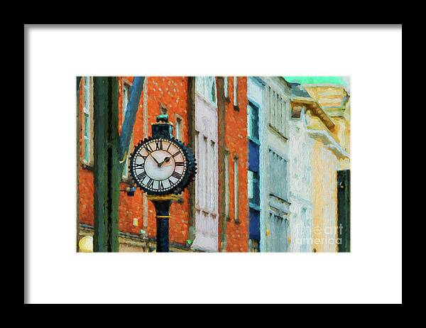 Cork Framed Print featuring the digital art Street clock in Cork by Les Palenik
